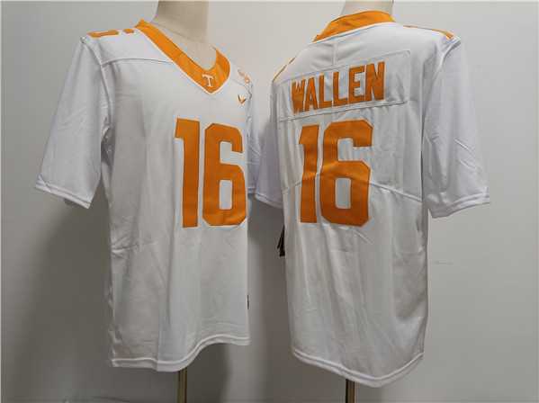 Men%27s Notre Tennessee Volunteers #16 Morgan Wallen White Stitched Jersey